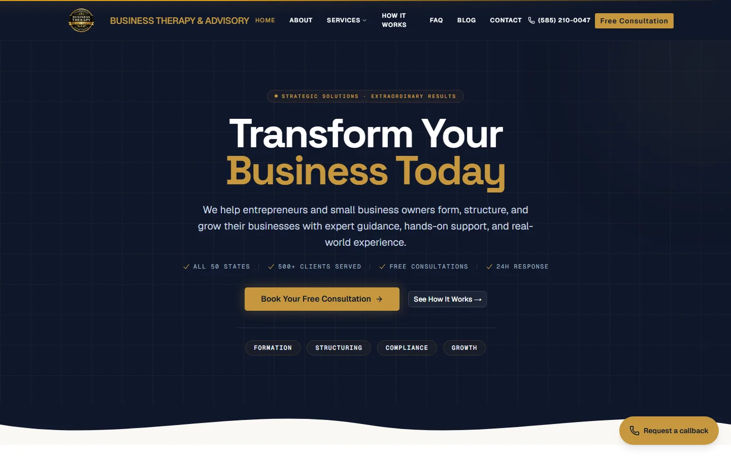 Business Therapy & Advisory homepage